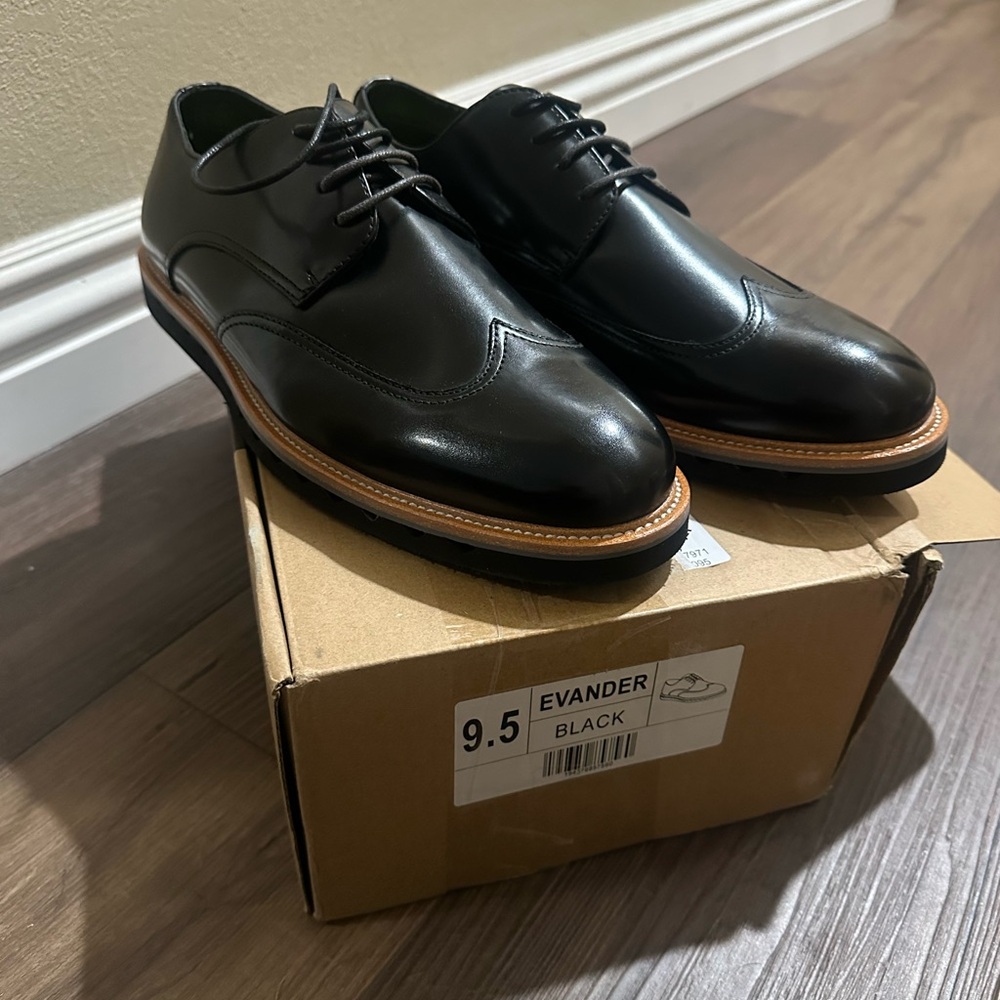 Classic Black Leather Oxfords